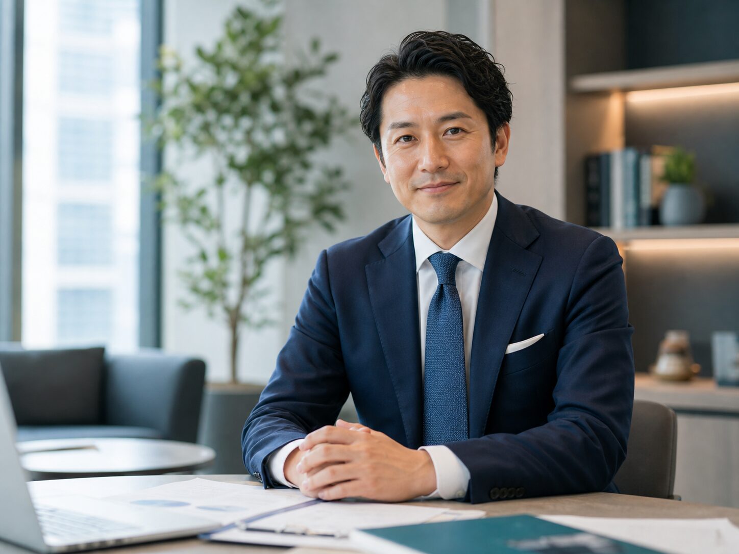 M&Aアドバイザーが面談で説明するイメージ